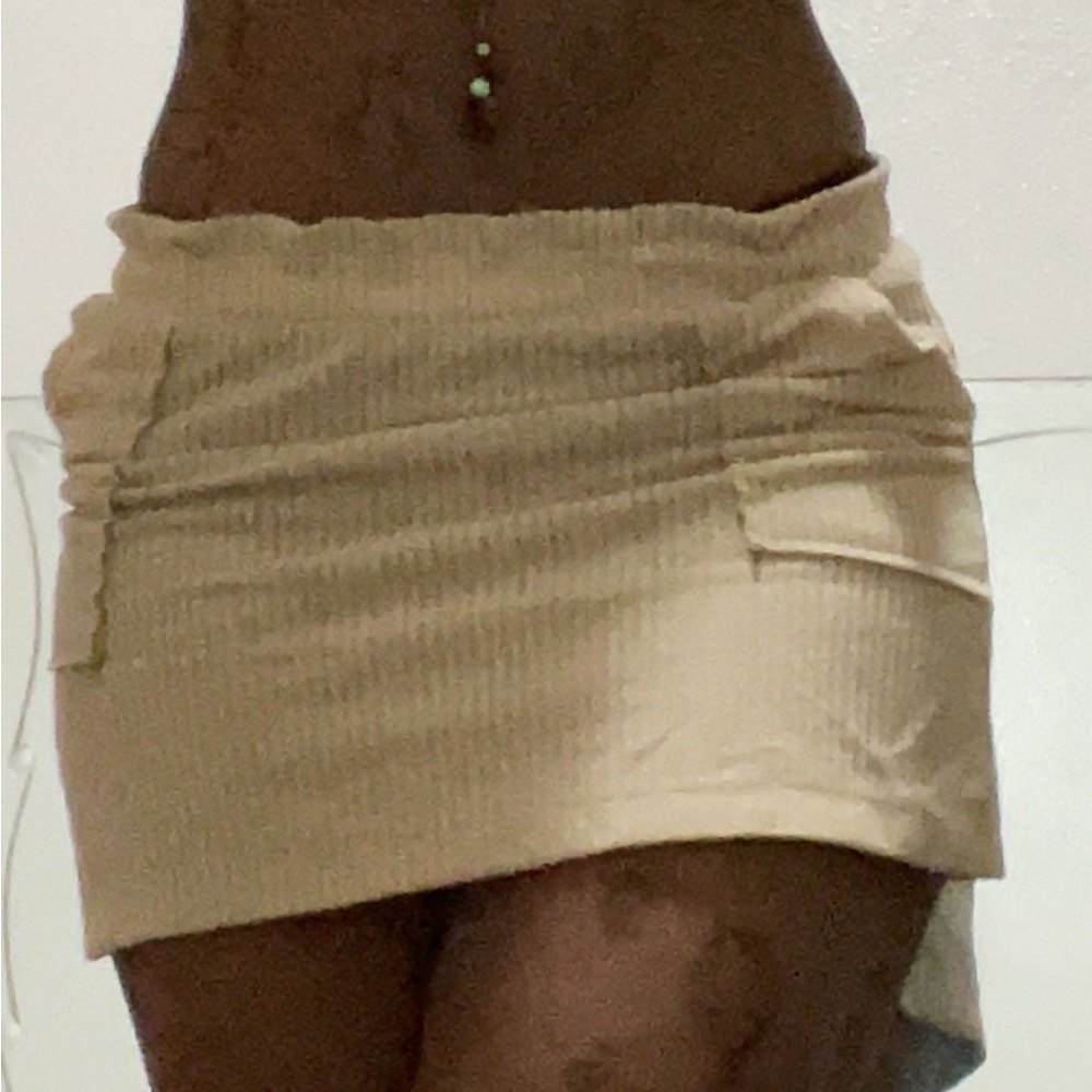 SOLD Belle de Jour Cream Corduroy Mini Skirt